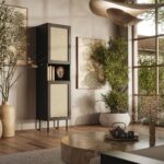 Cabinet JUTA 50x39.5x190 black + linol calabria