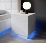 Cama bedside table REJA white gloss/white gloss - imagine 5