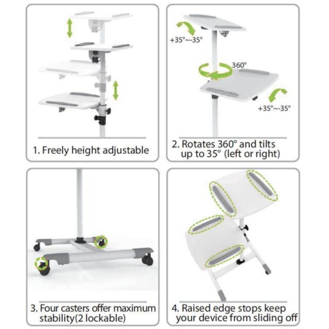 Techly Universal Trolley for Notebook / Projector  White ICA-TB TPM-6 - imagine 8