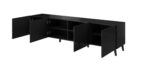 RTV cabinet ABETO 200x42x52 black glossy - imagine 2