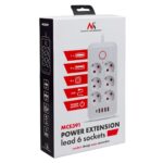 MACLEAN POWER STRIP  6 SOCKET EXTENSION MCE391 B