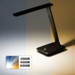 Maclean MCE614 B Dimmable LED Desk Lamp Adjustable Folding 9W IP20 3000K 4500K 6500K Black - imagine 8