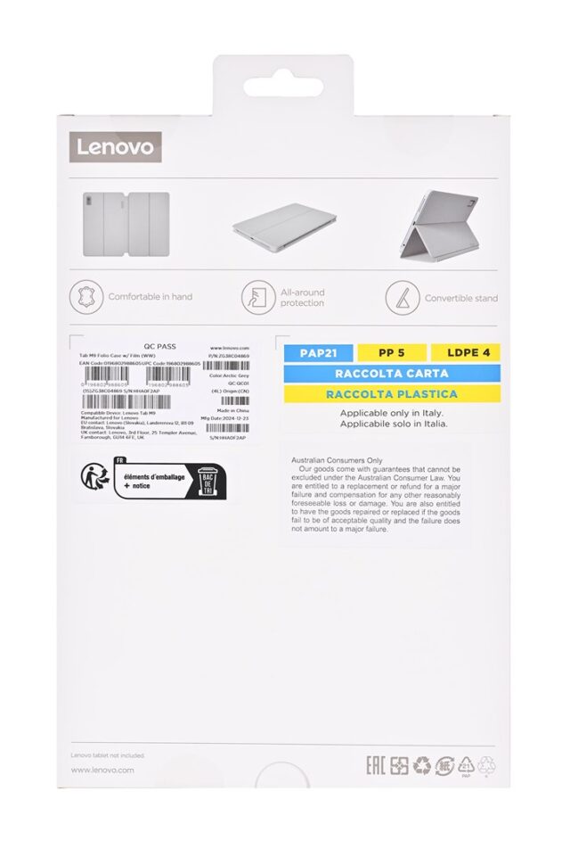 Lenovo ZG38C04869 tablet case 22.9 cm (9 ) Folio Grey - imagine 6