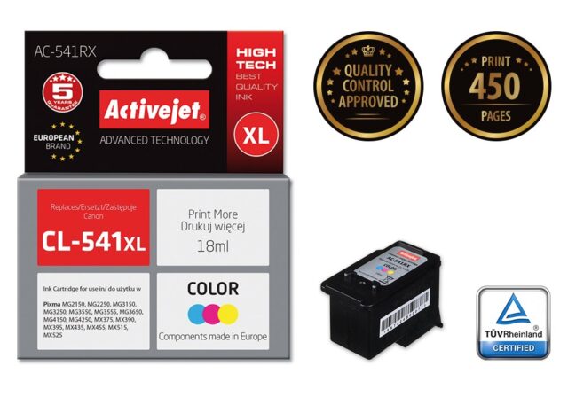 Activejet AC-541RX Ink (replacement for Canon CL-541XL; Premium; 18 ml; color) - imagine 2