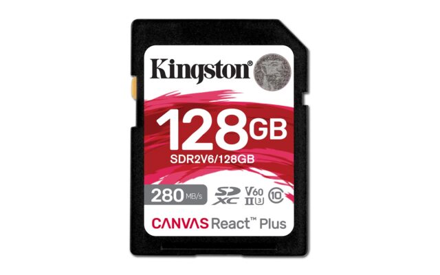 Kingston Technology 128GB Canvas React Plus SDXC UHS-II 280R/100W U3 V60 for Full HD/4K - imagine 4