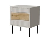 Cama Bedside cabinet  2 pcs. INSERTO 50x40x61.5 cashmere + LED - imagine 2