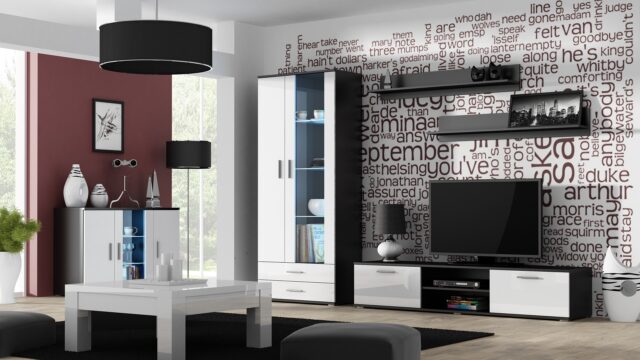 Cama TV stand SOHO 180 black/white gloss - imagine 3