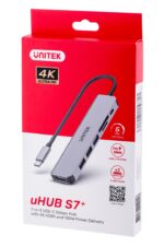 UNITEK HUB USB-C H1118A; USB-A x3  USB-C  HDMI  SD  microSD - imagine 7
