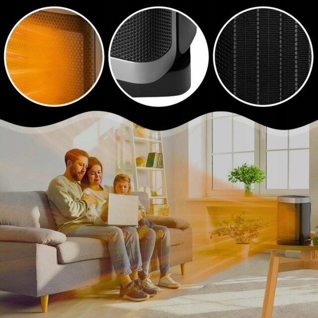 EXTRALINK GRZEJNIK ELEKTRYCZNY KOLUMNOWY CERAMICZNY FARELKA 1500W PILOT LED - imagine 3