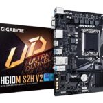 GIGABYTE H610M S2H V2 Motherboard - Supports Intel Core 14th CPUs  4+1+1 Hybrid Phases Digital VRM  up to 5600MHz DDR5  1xPCIe 3.0 M.2  GbE LAN  USB 3.2 Gen 1