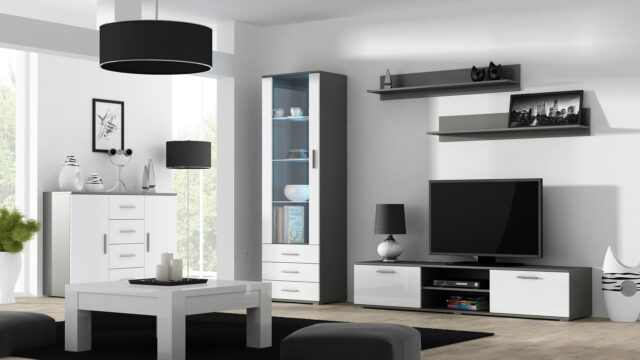 Cama TV stand SOHO 180 grey/white gloss - imagine 8