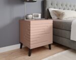 Cama bedside cabinet NOVA 44x40x52 pink matt - imagine 3