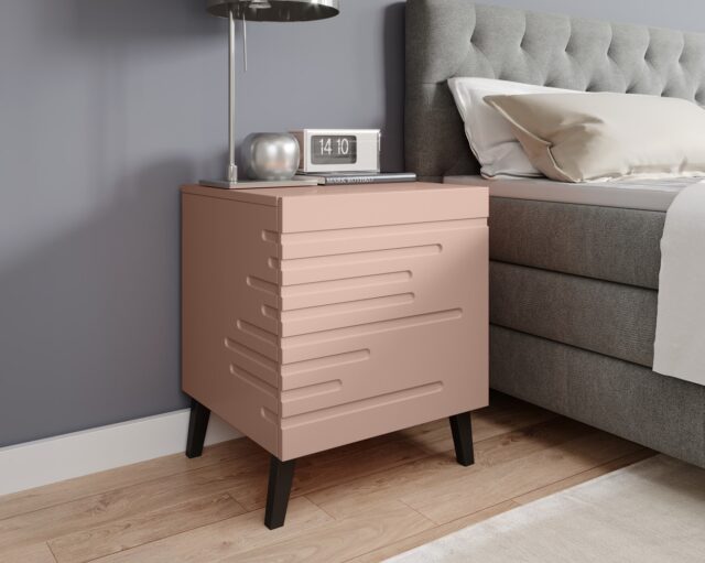 Cama bedside cabinet NOVA 44x40x52 pink matt - imagine 3