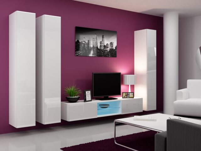 Cama Full cabinet VIGO '180' 180/40/30 white/white gloss - imagine 19