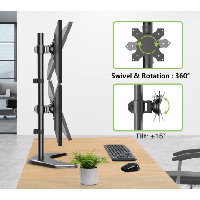 Techly ICA-LCD 2520V monitor mount / stand 68.6 cm (27 ) Desk Black - imagine 7