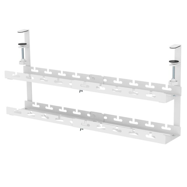 Maclean under-desk cable organizer  max. load 5kg  max. 728mm  2 levels  white  MC-102 W - imagine 7