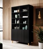 PAFOS bookcase 100x40x176.5 cm matte black - imagine 3