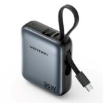 Powerbank Vention 10000mAh 35W PD z wbudowanym kablem USB-C szary - imagine 2