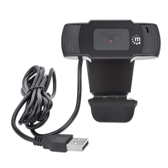 Manhattan USB Webcam  Two Megapixels (Clearance Pricing)  1080p Full HD  USB-A  Integrated Microphone  Adjustable Clip Base  30 frame per second  Black  Three Year Warranty  Box - imagine 7