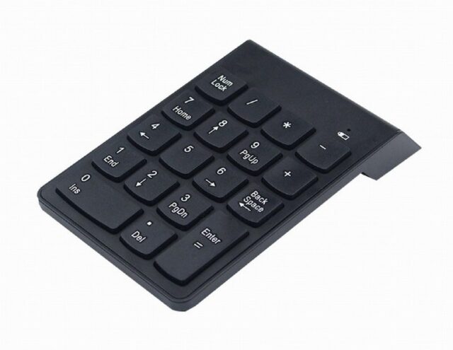 Gembird KPD-W-02 numeric keypad Notebook/PC Bluetooth Black - imagine 2