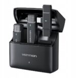 Zestaw 2 bezprzewodowych mikrofonów krawatowych Vention USB-C z etui ładującym czarny - imagine 3