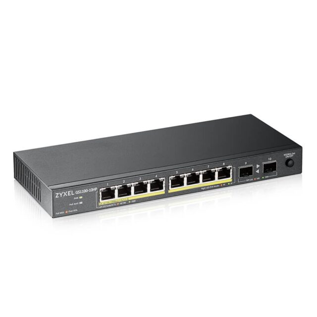 Zyxel GS1100-10HP v2 Unmanaged Gigabit Ethernet (10/100/1000) Power over Ethernet (PoE) Black - imagine 2