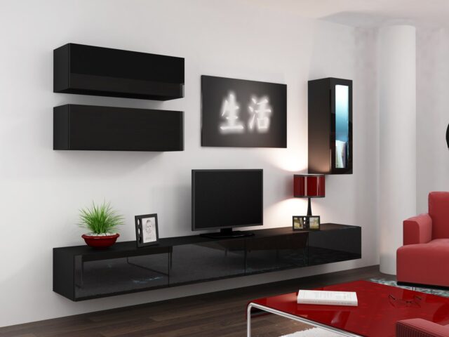 Cama Cabinet VIGO  90  full 90/35/32 black/black gloss - imagine 12