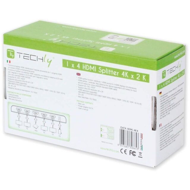 Techly Splitter HDMI 4 way 4K*2K IDATA HDMI-4K4 - imagine 9