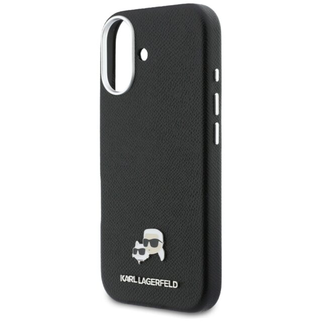 Case Karl Lagerfeld Karl & Choupette Head Pins Saffiano MagSafe for iPhone 17 black - imagine 6