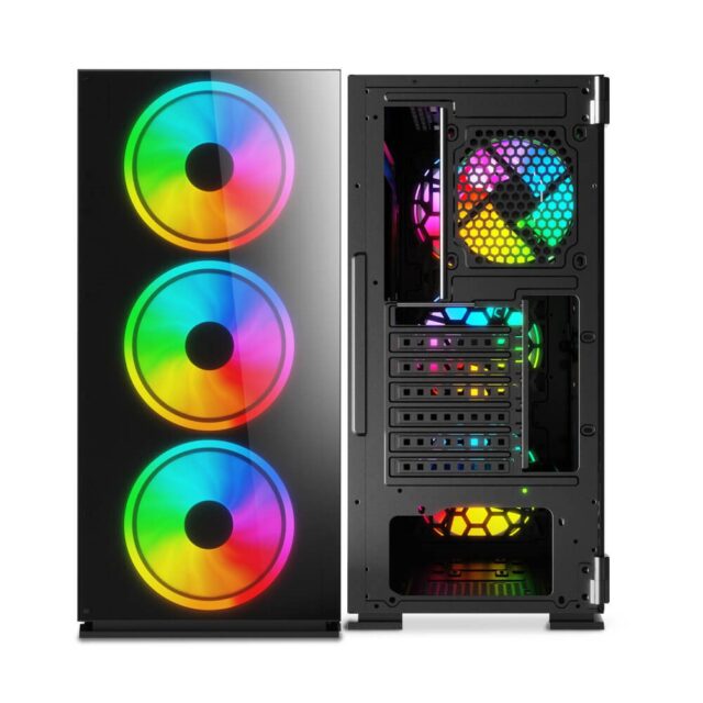 SAVIO PC Case Prime X1 ARGB Glass Black - imagine 6