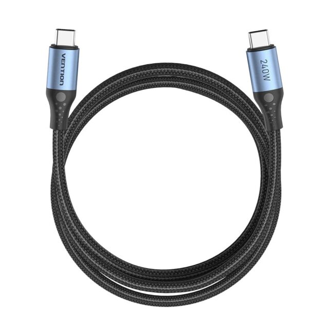 Kabel USB-C do USB-C Vention USB 2.0 5A 240W 1m czarny - imagine 3