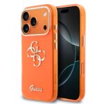 Guess IML 4G Script Metal Logo Zadní Kryt pro iPhone 17 Pro Orange