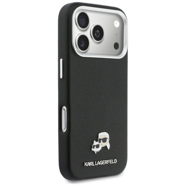 Case Karl Lagerfeld Karl & Choupette     Head Pins Saffiano MagSafe for iPhone 17 Pro Max black - imagine 4