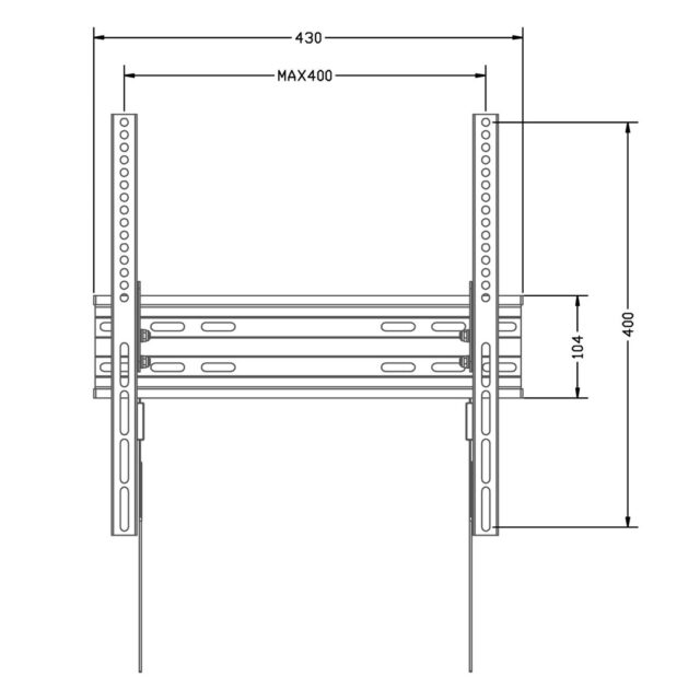 Maclean MC-748A TV or Monitor Mount  TV Wall Holder  Handle  max VESA 400x400  32-70   45kg  Black - imagine 8