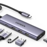 Ugreen 15596 laptop dock/port replicator Wired USB 3.2 Gen 1 (3.1 Gen 1) Type-A + Type-C Aluminium