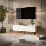 Cama LUCCA 3D TV cabinet 165x40x59 white - imagine 3
