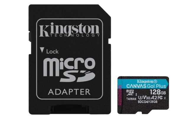 Kingston Technology 128GB microSDXC Canvas Go Plus Gen4 200MB/s A2 U3 V30 Card + Adapter - imagine 3