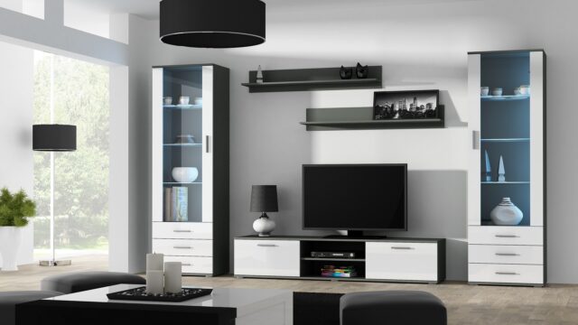 Cama TV stand SOHO 180 grey/white gloss - imagine 7