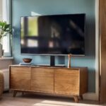 Maclean MC-386 Universal TV Stand Base for Cabinet Dresser Table Desk 32  - 75  40kg VESA 35° Rotating Temepred Glass Adjustable TV Height Powder Coating