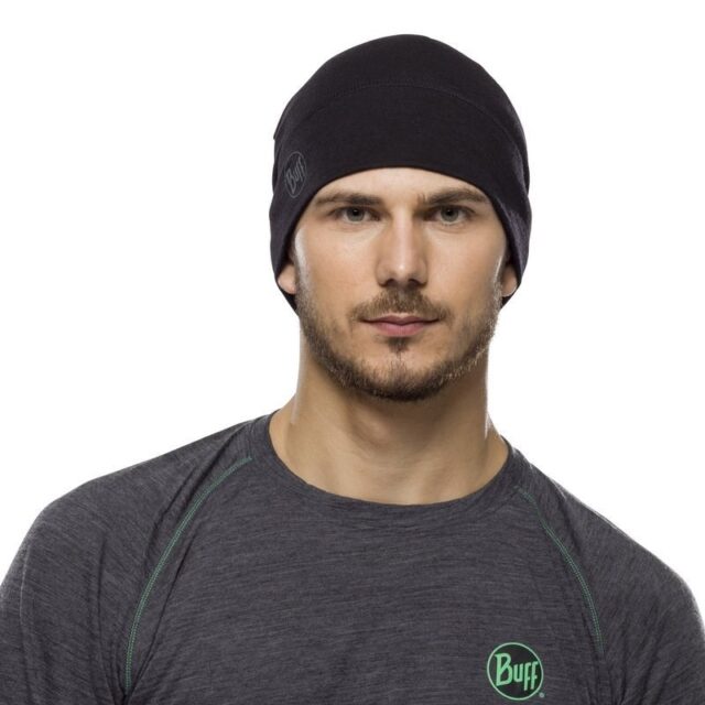 BUFF MERINO LIGHTWEIGHT BEANIE SOLID BLACK onesize cap Standard - imagine 3