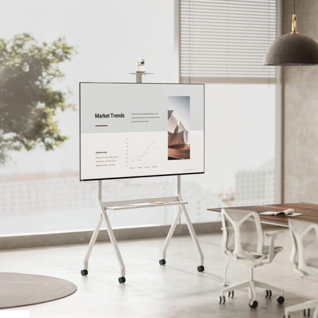 Maclean TV stand / cart  camera shelf  on casters  55-100   max load 120kg/10kg shelf  max. VESA 900x600  white  MC-114 W - imagine 8