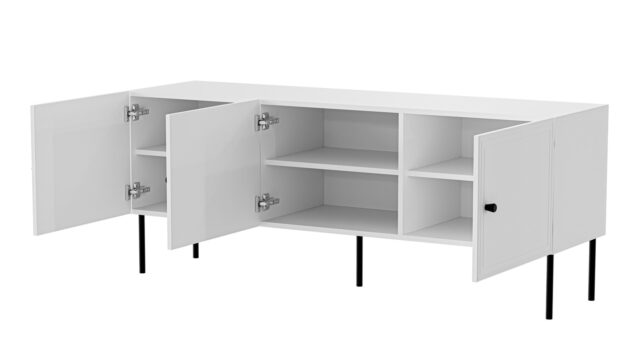 Cama RTV 3D cabinet PALAZZO BIS 151x40x60 white matt - imagine 2