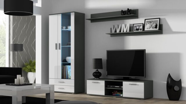 Cama TV stand SOHO 140 grey/white gloss - imagine 3