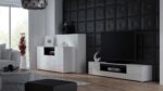 Cama TV stand VIVA 180 white/white gloss + black - imagine 4