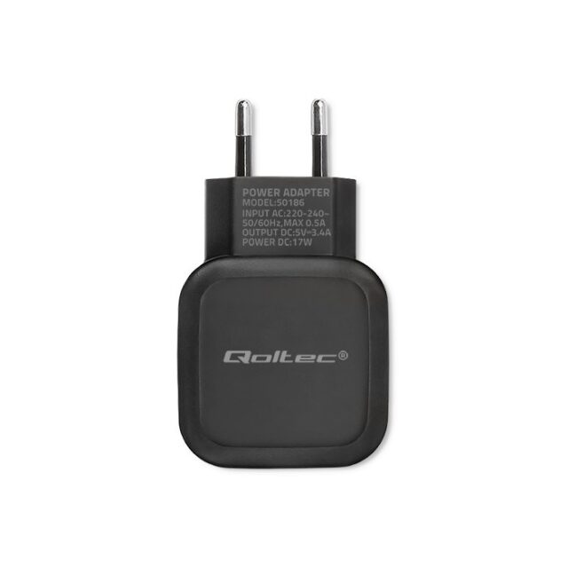 Qoltec 50186 Charger 17W | 5V | 3.4A | 2xUSB - imagine 6