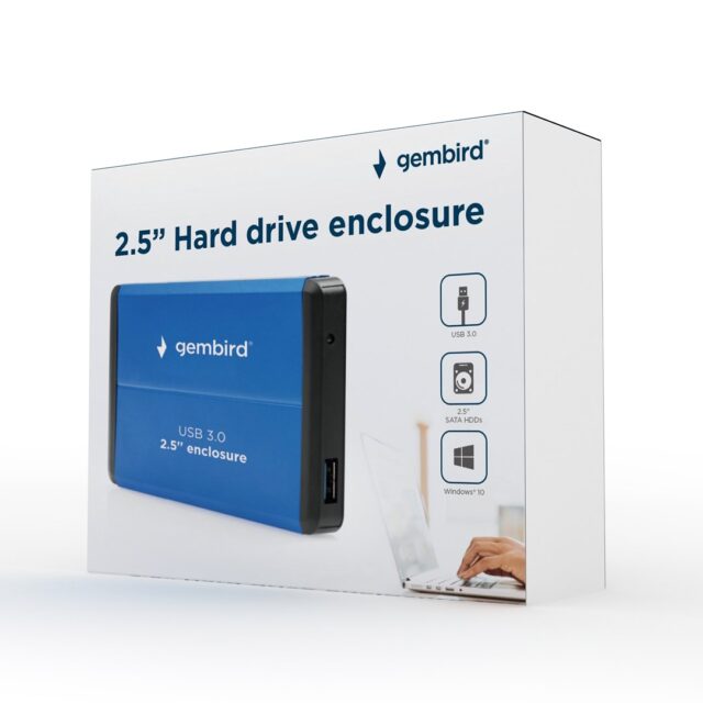Gembird EE2-U3S-2-B storage drive enclosure 2.5  USB 3.0 HDD enclosure Blue - imagine 3