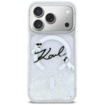 Case Karl Lagerfeld Liquid Glitter Karl  Script Logo MagSafe for iPhone 17 Pro transparent - imagine 3