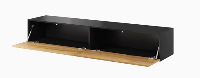 Cama TV Stand VIGO '180' 30/180/40 black/wotan oak - imagine 2