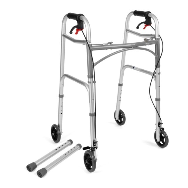 Four-wheeled wheelchair with brakes TIMAGO JMC-C 3223 Silver - imagine 2