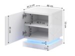 QIU bedside table 2 pcs. 46x41.5x53 cm white glossy/white glossy - imagine 4